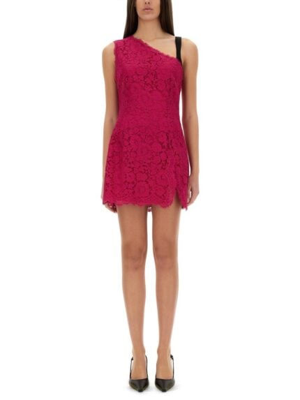 Dolce & Gabbana MINI DRESS WITH CORDONET LACE SLIT