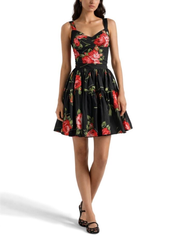 Dolce & Gabbana MINISKIRT WITH "BOUQUET" PRINT