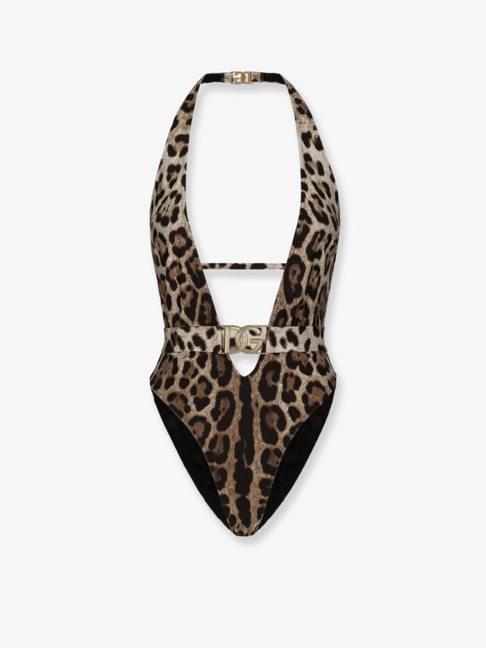dolce & gabbana one piece swimsuit with animal print Dolce & Gabbana One-piece Swimsuit With Animal Print