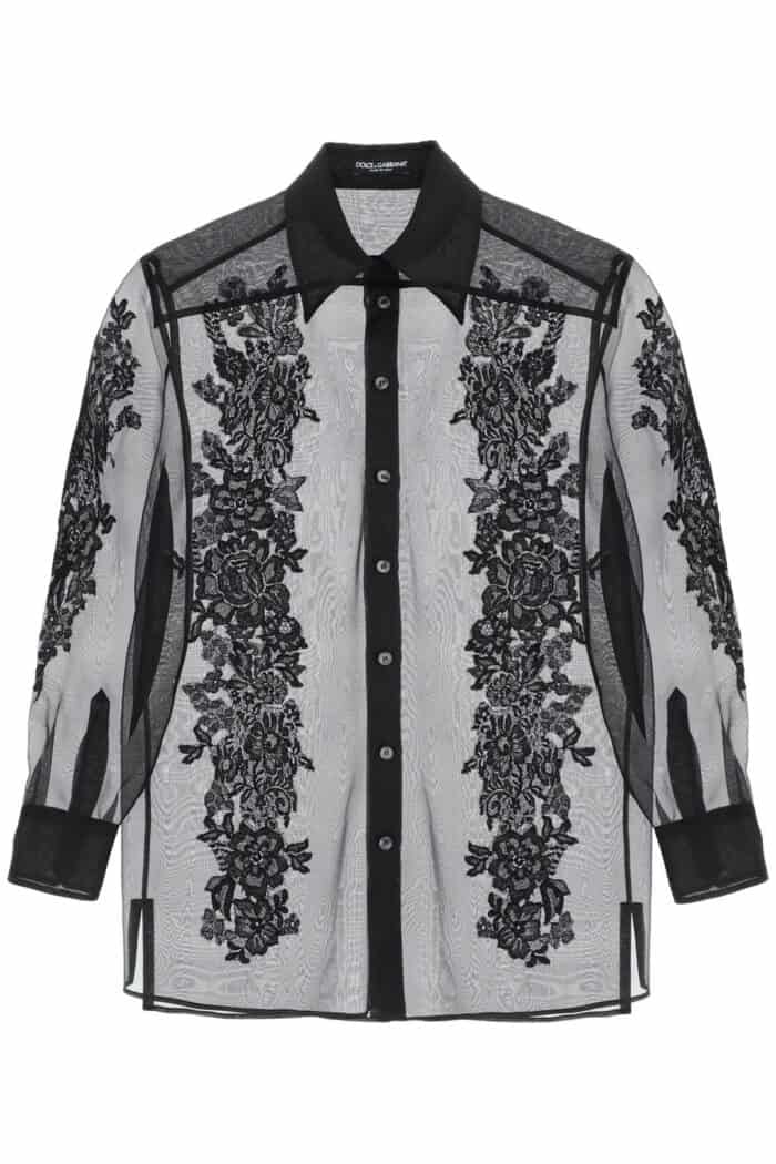 DOLCE & GABBANA Organza Shirt With Lace Inserts