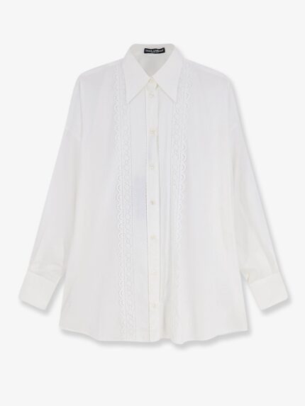 Dolce & Gabbana Oversize Cotton Shirt With Laces Profiles