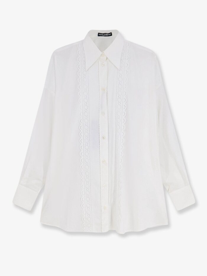 dolce & gabbana oversize cotton shirt with laces profiles Dolce & Gabbana Oversize Cotton Shirt With Laces Profiles