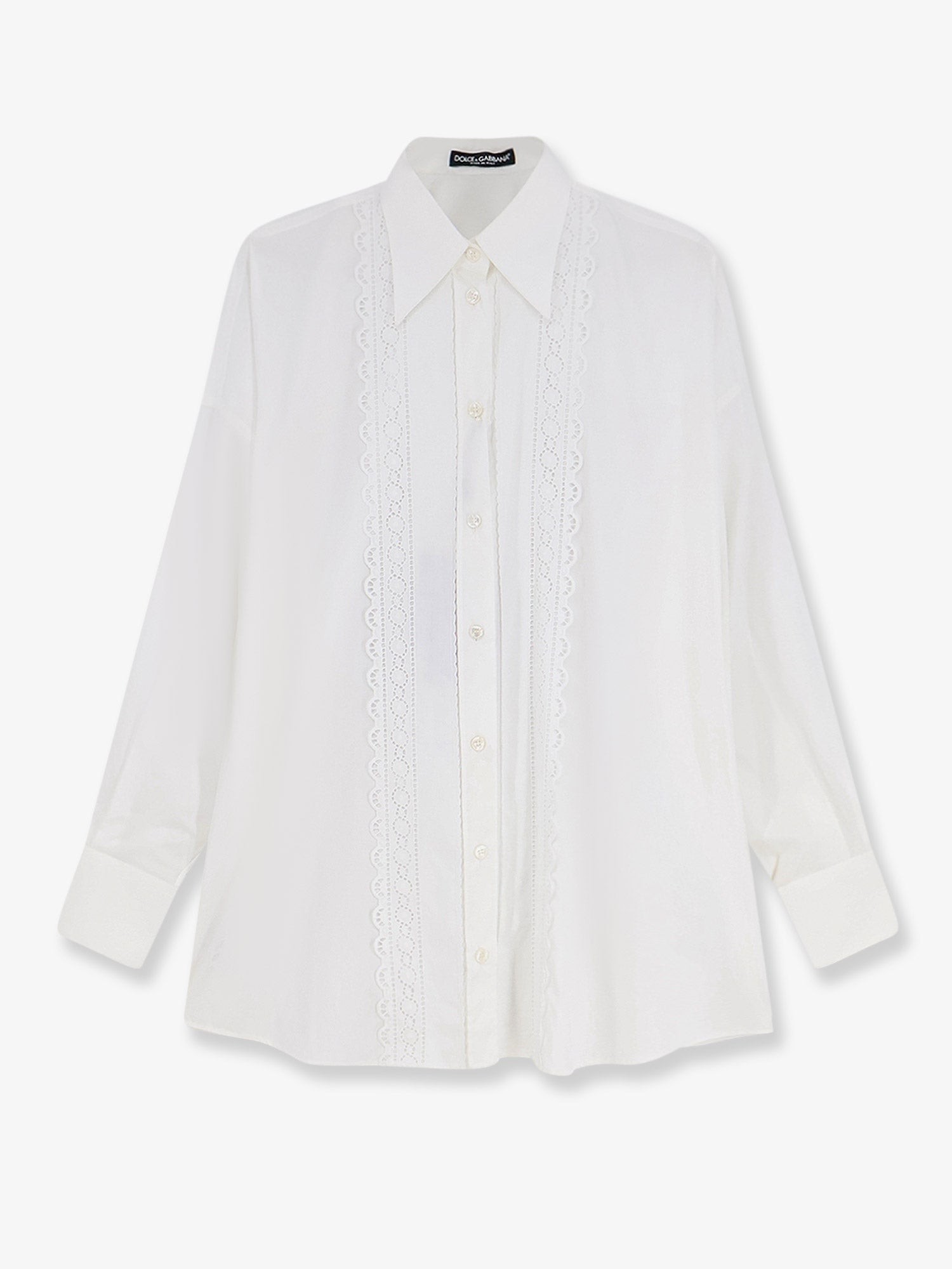 Dolce & Gabbana Oversize Cotton Shirt With Laces Profiles