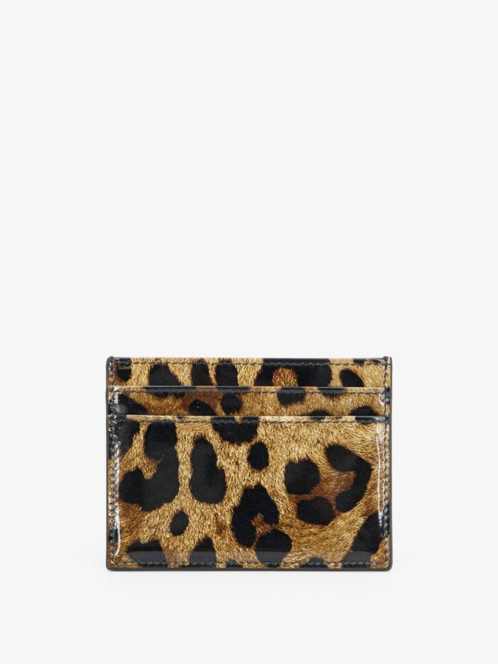 Dolce & Gabbana Patent Leather Card Holder With Animal Print