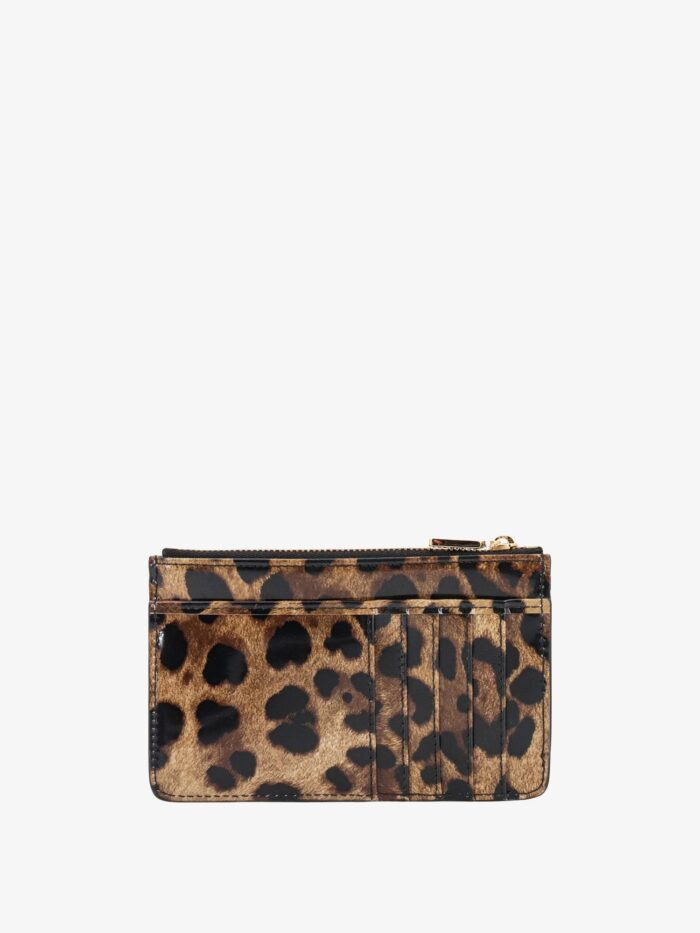 Dolce & Gabbana Patent Leather Card Holder With Animal Print