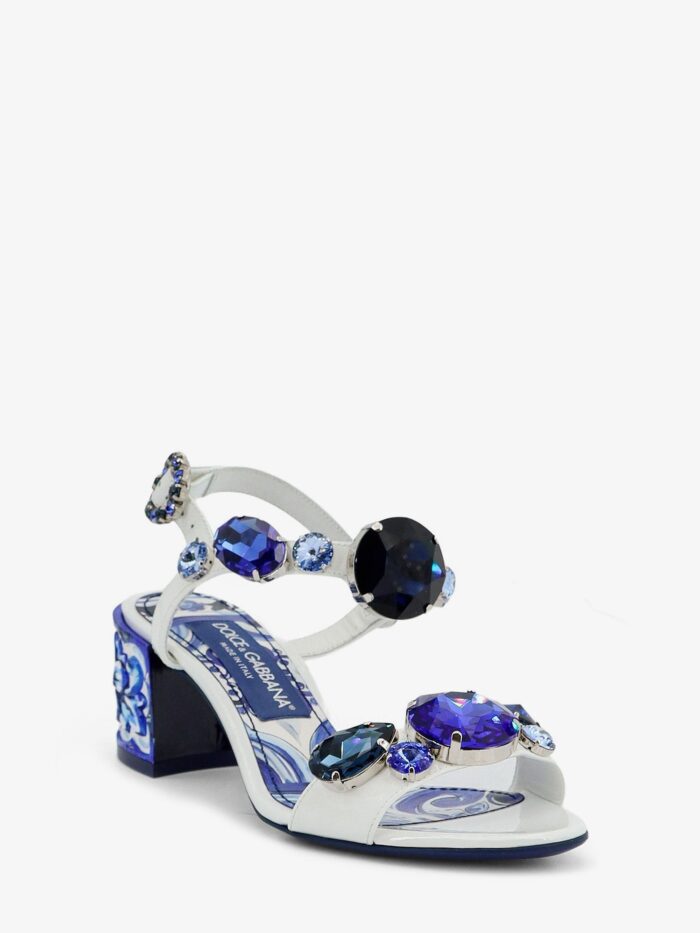 Dolce & Gabbana Patent Leather Sandals With Maiolica Print