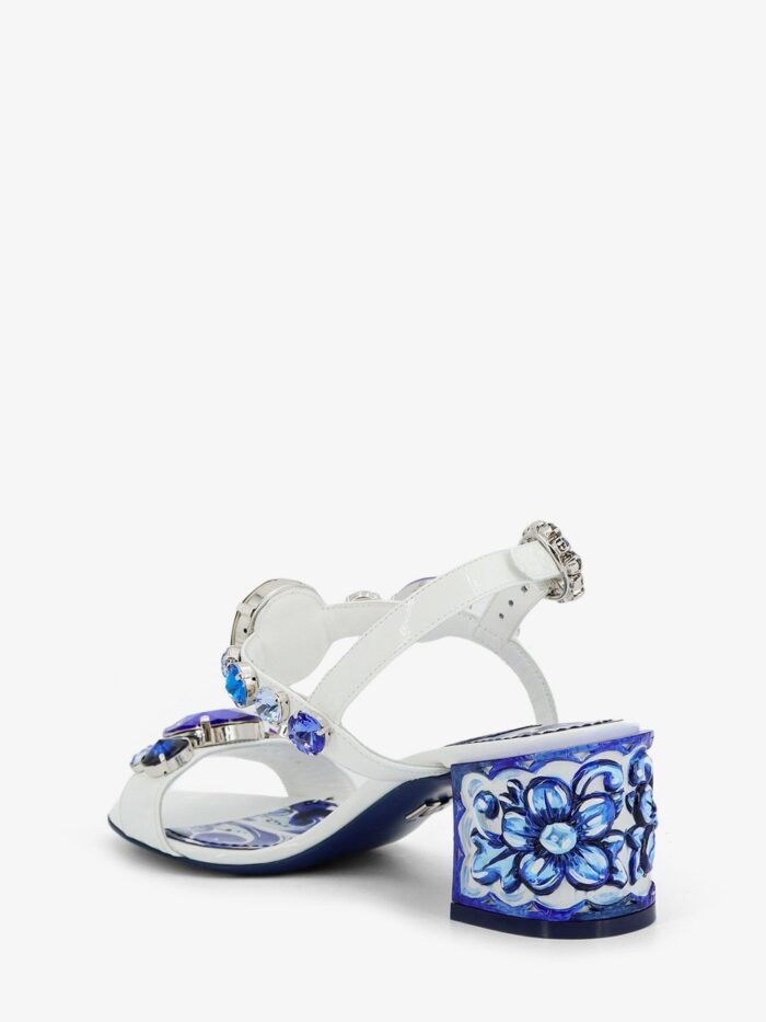 Dolce & Gabbana Patent Leather Sandals With Maiolica Print
