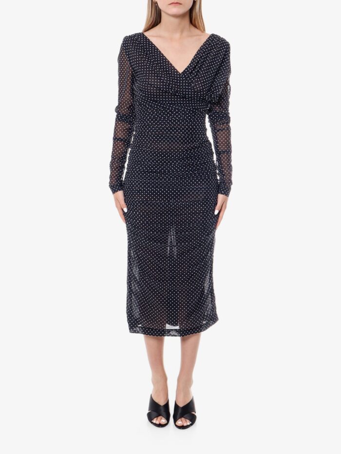 Dolce & Gabbana Polka-dots Dress With Drapery