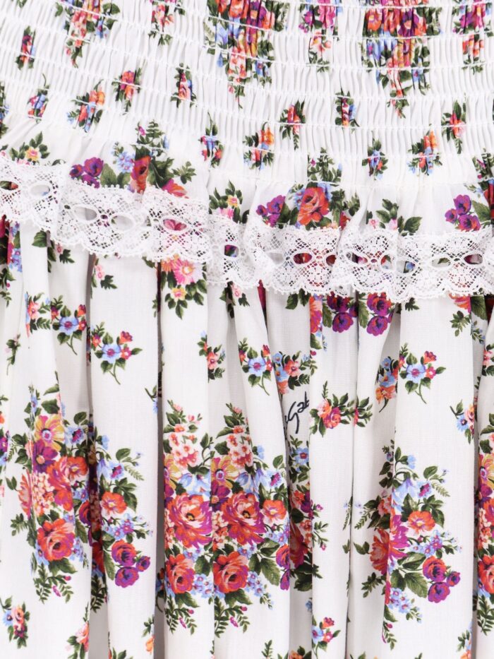 Dolce & Gabbana Poplin Dress With Mazzolini Di Fiori Print