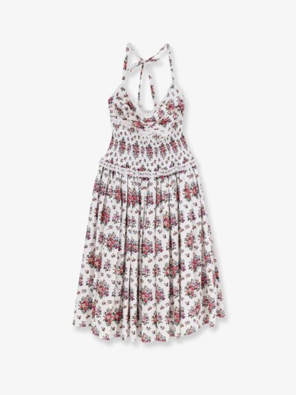 Dolce & Gabbana Poplin Dress With Mazzolini Di Fiori Print