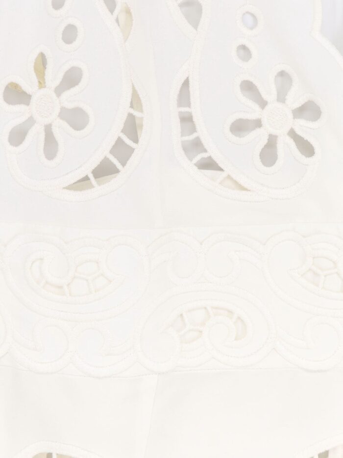 Dolce & Gabbana Poplin Mini Dress With Cut Out Embroidery