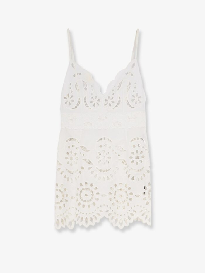 dolce & gabbana poplin mini dress with cut out embroidery Dolce & Gabbana Poplin Mini Dress With Cut Out Embroidery