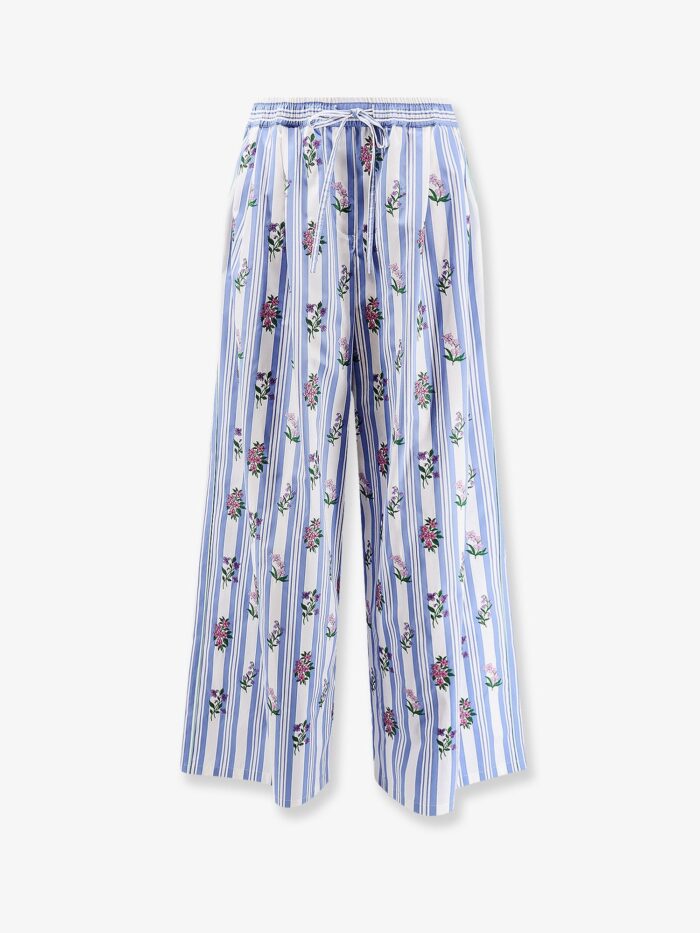 dolce & gabbana poplin trousers with multicolor embroidery Dolce & Gabbana Poplin Trousers With Multicolor Embroidery