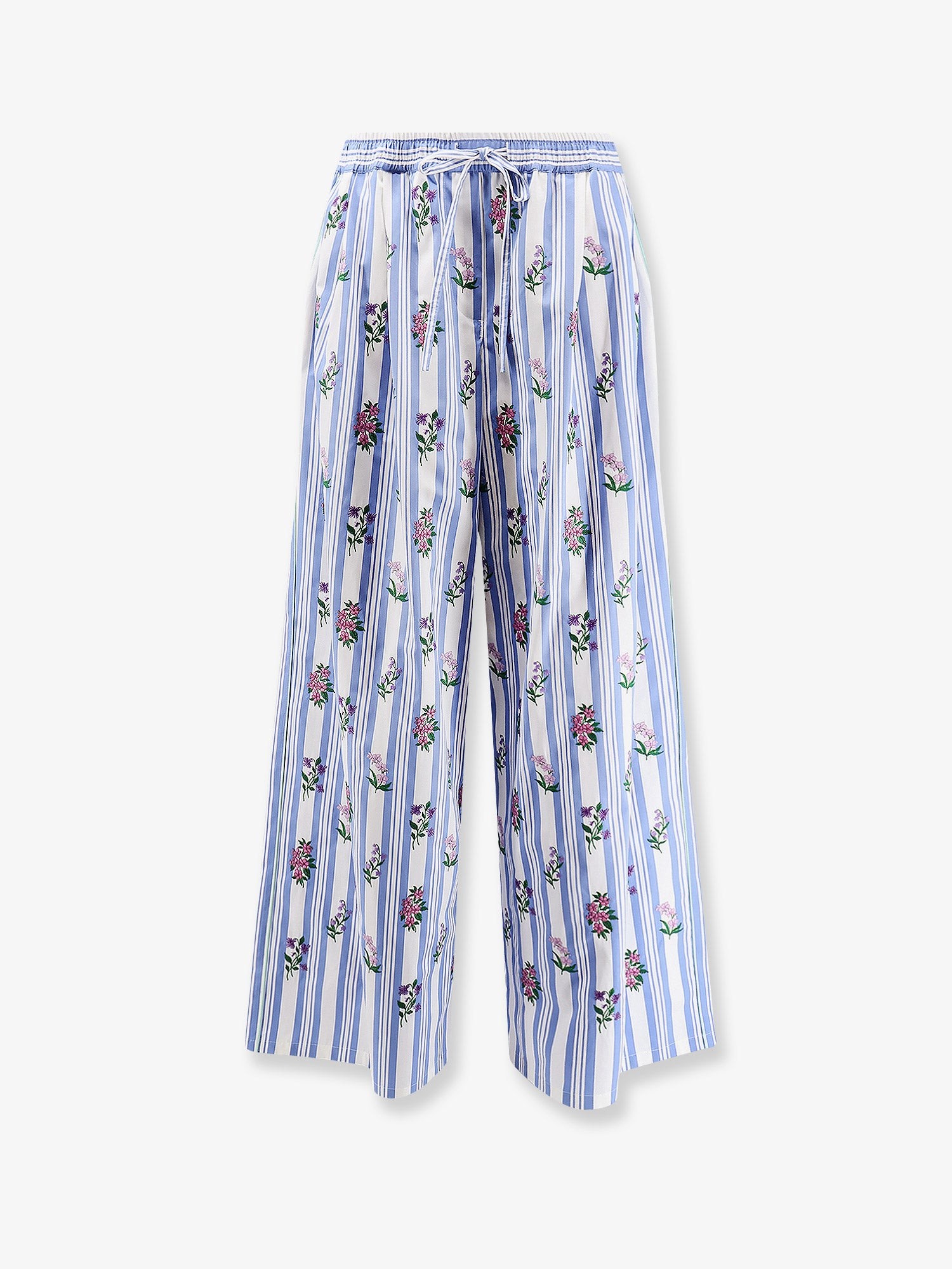 Dolce & Gabbana Poplin Trousers With Multicolor Embroidery