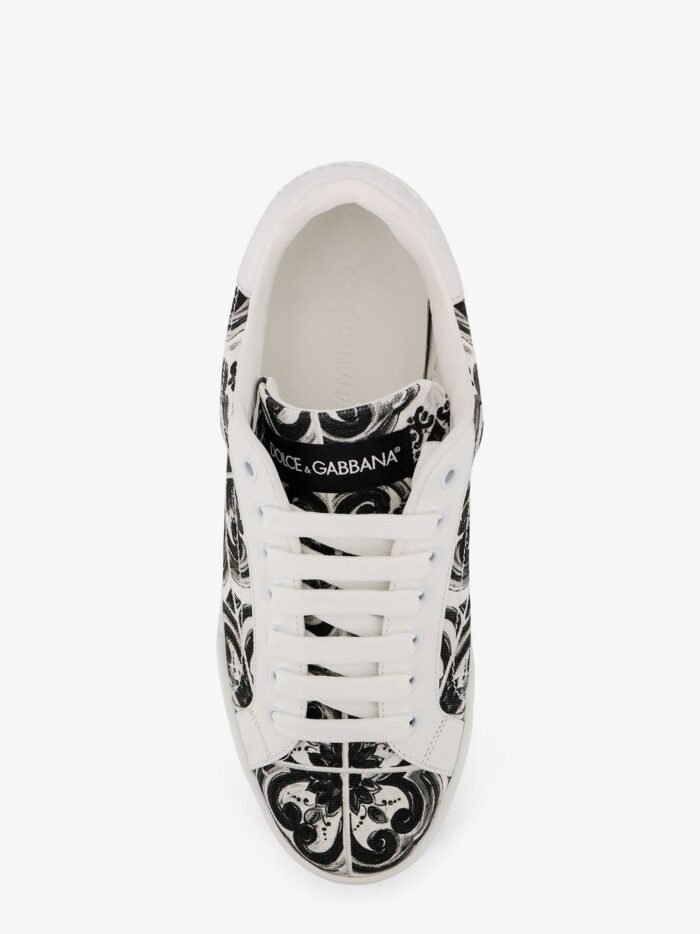 Dolce & Gabbana Portofino Canvas Sneakers With Maiolica Print