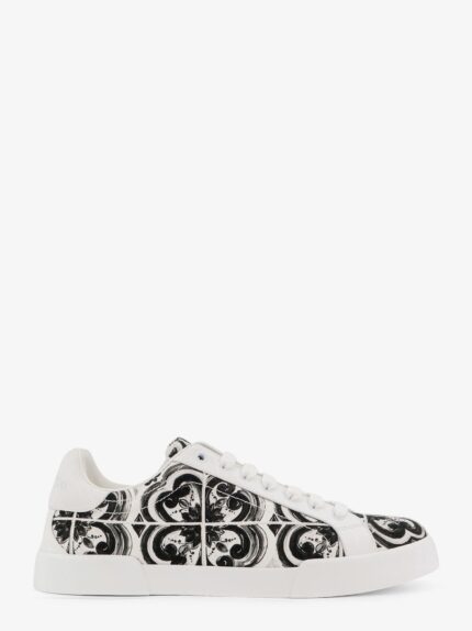 Dolce & Gabbana Portofino Canvas Sneakers With Maiolica Print