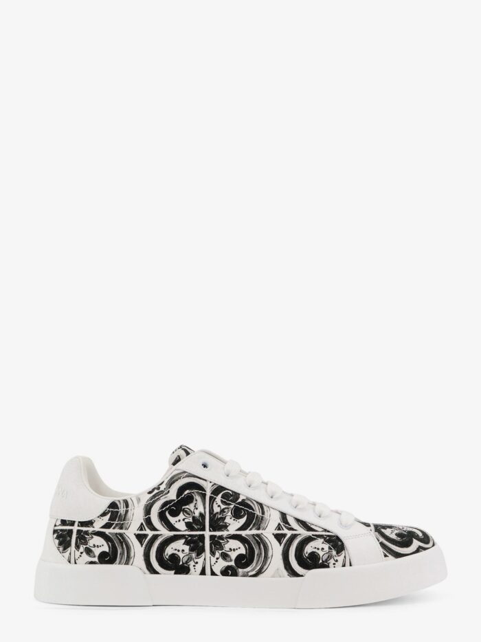 Dolce & Gabbana Portofino Canvas Sneakers With Maiolica Print
