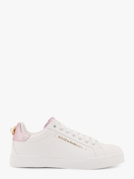 Dolce & Gabbana Portofino Leather Low-top Sneakers With Lateral Lettering Logo
