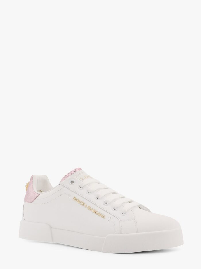 Dolce & Gabbana Portofino Leather Low-top Sneakers With Lateral Lettering Logo
