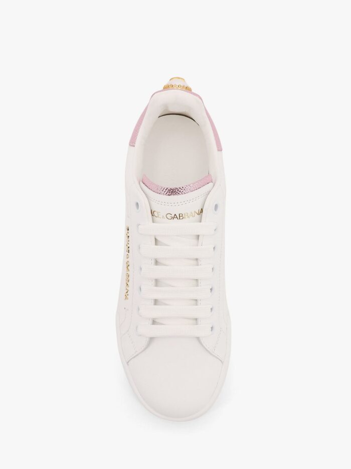 Dolce & Gabbana Portofino Leather Low-top Sneakers With Lateral Lettering Logo