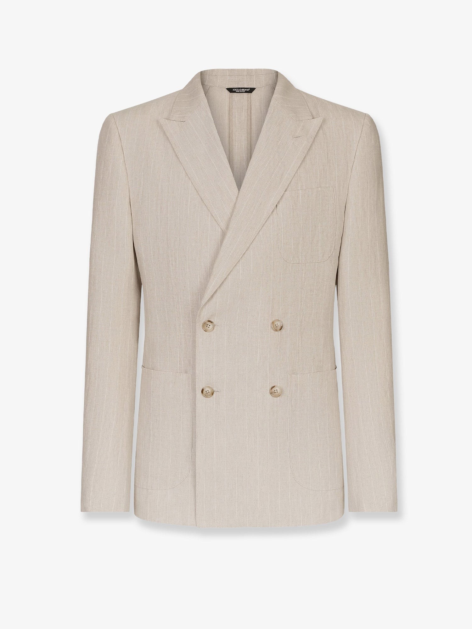 Dolce & Gabbana Portofino Linen Blazer With Striped Motif