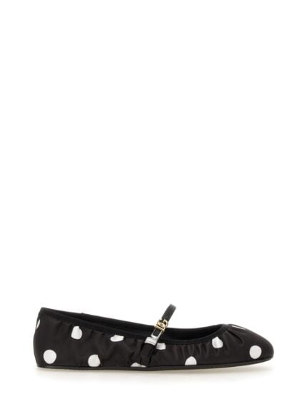 Dolce & Gabbana PRINTED SATIN BALLERINA