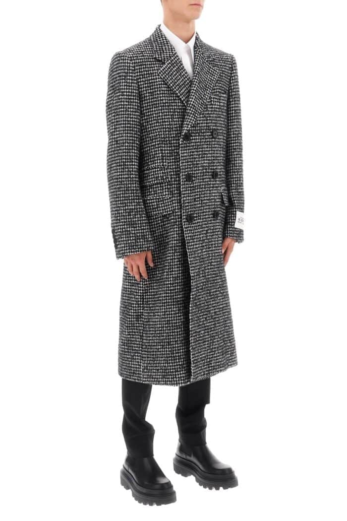 Dolce & Gabbana Re-edition Coat In Houndstooth Wool