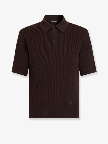 Dolce & Gabbana Ribbed Cotton Polo Shirt