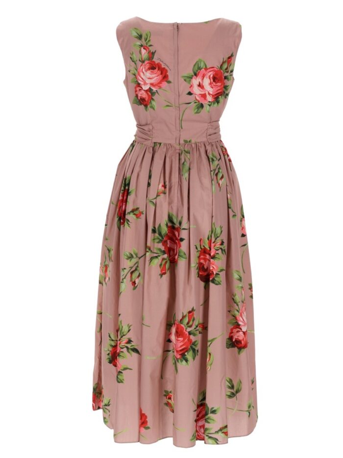 Dolce & Gabbana ROSE BOUQUET PRINT MIDI DRESS