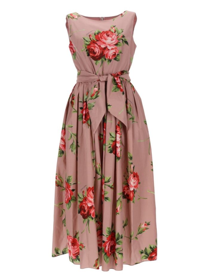 Dolce & Gabbana ROSE BOUQUET PRINT MIDI DRESS