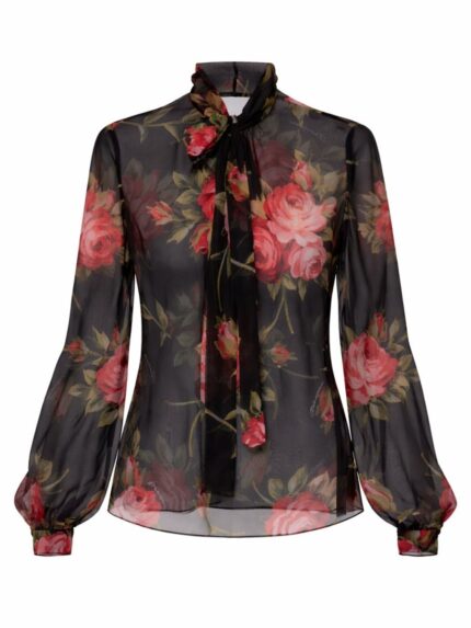 Dolce & Gabbana ROSE BOUQUET PRINT TOP