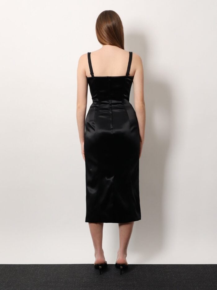 Dolce & Gabbana Satin Dress With Bustier Detail