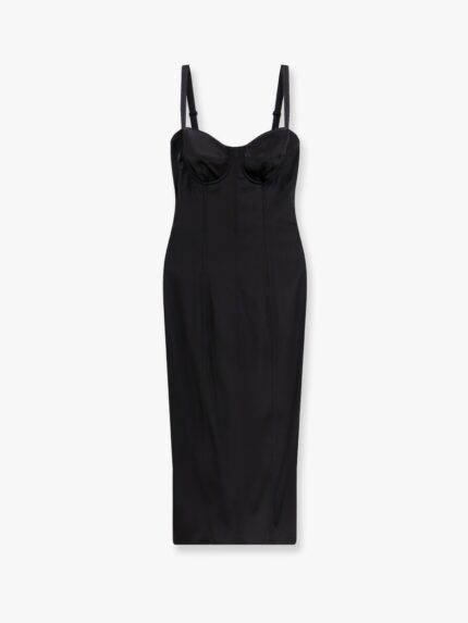 Dolce & Gabbana Satin Dress With Bustier Detail