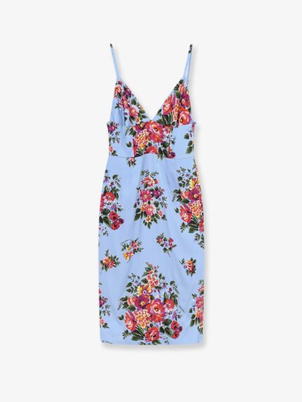 Dolce & Gabbana Satin Dress With Iconic Print