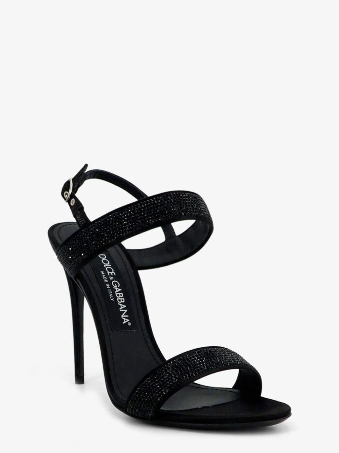 Dolce & Gabbana Satin Sandals With All-over Rhinestones