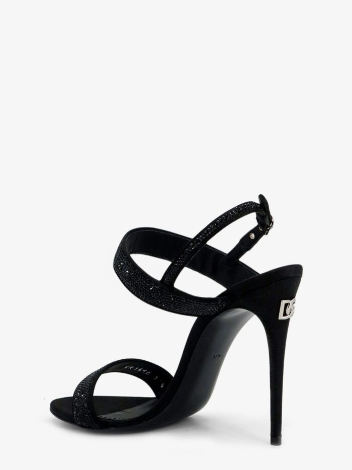 Dolce & Gabbana Satin Sandals With All-over Rhinestones