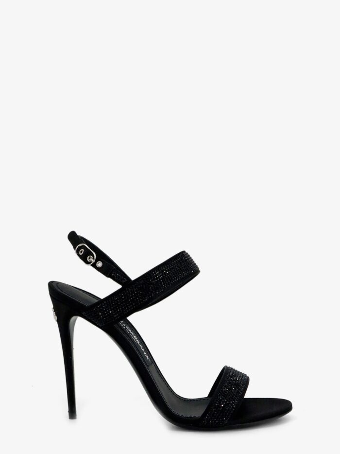 dolce & gabbana satin sandals with all over rhinestones Dolce & Gabbana Satin Sandals With All-over Rhinestones
