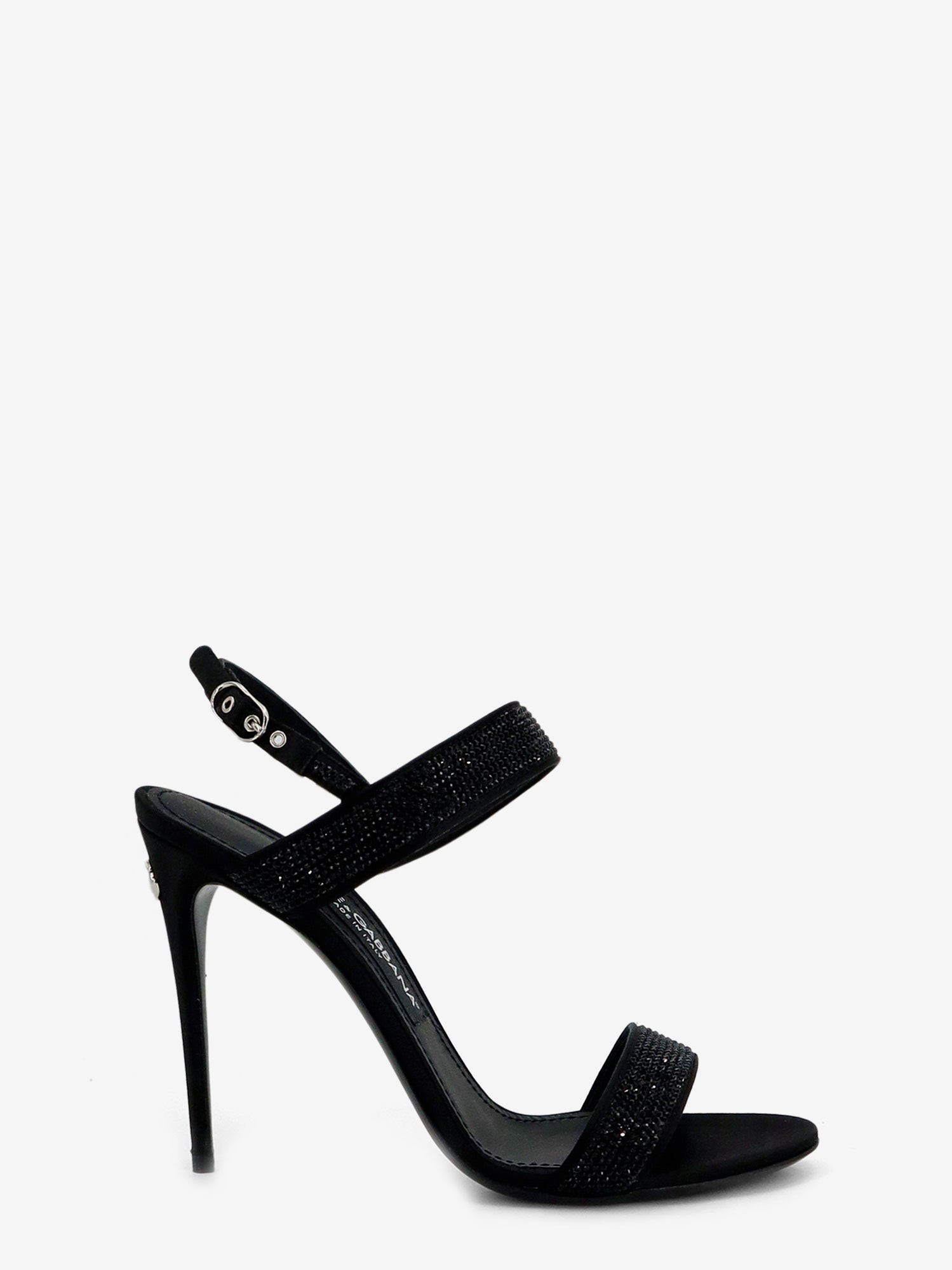 Dolce & Gabbana Satin Sandals With All-over Rhinestones