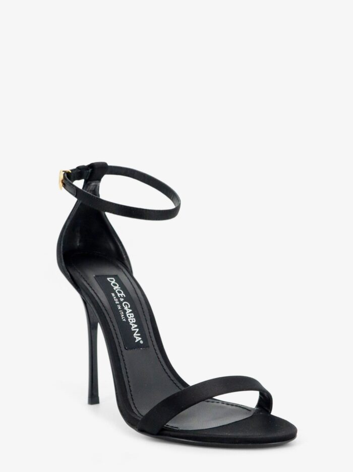 Dolce & Gabbana Satin Sandals With Metal DG Logo