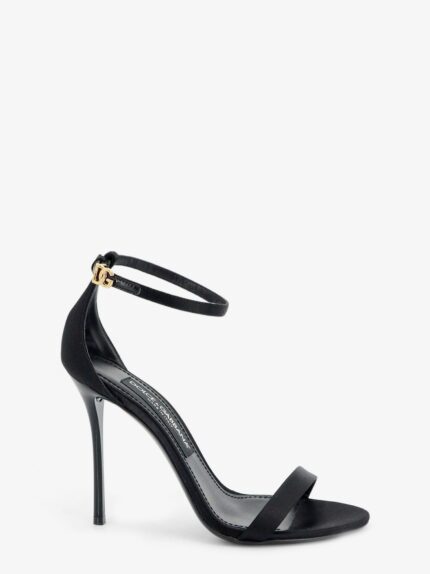 Dolce & Gabbana Satin Sandals With Metal DG Logo