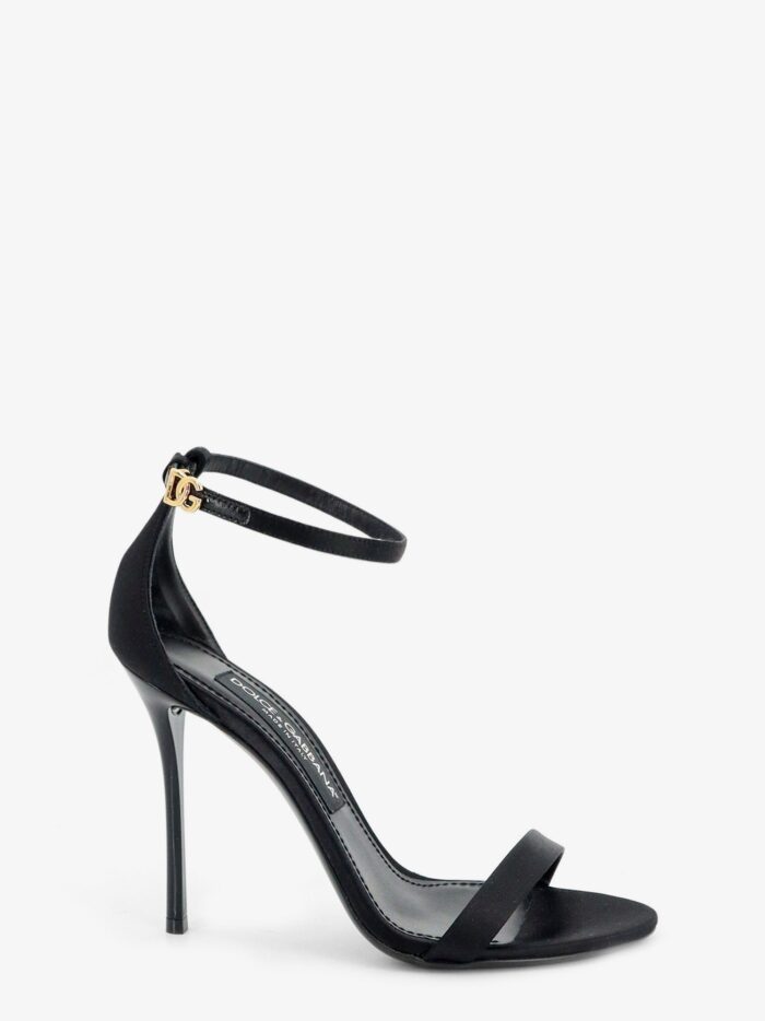 Dolce & Gabbana Satin Sandals With Metal DG Logo