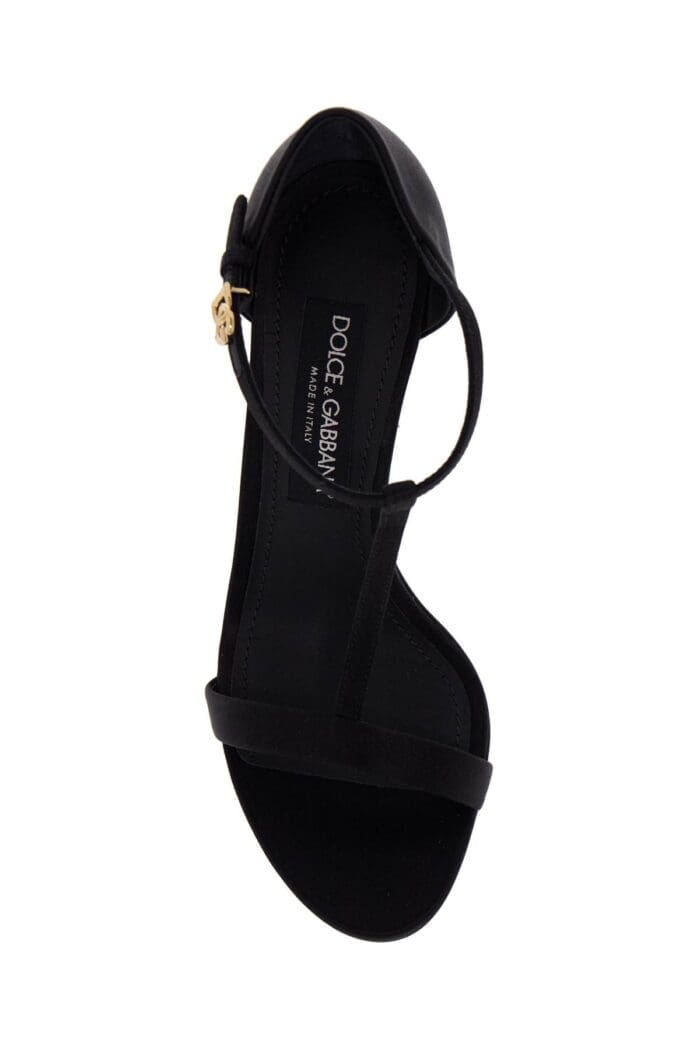 DOLCE & GABBANA Satin T-bar Sandals In