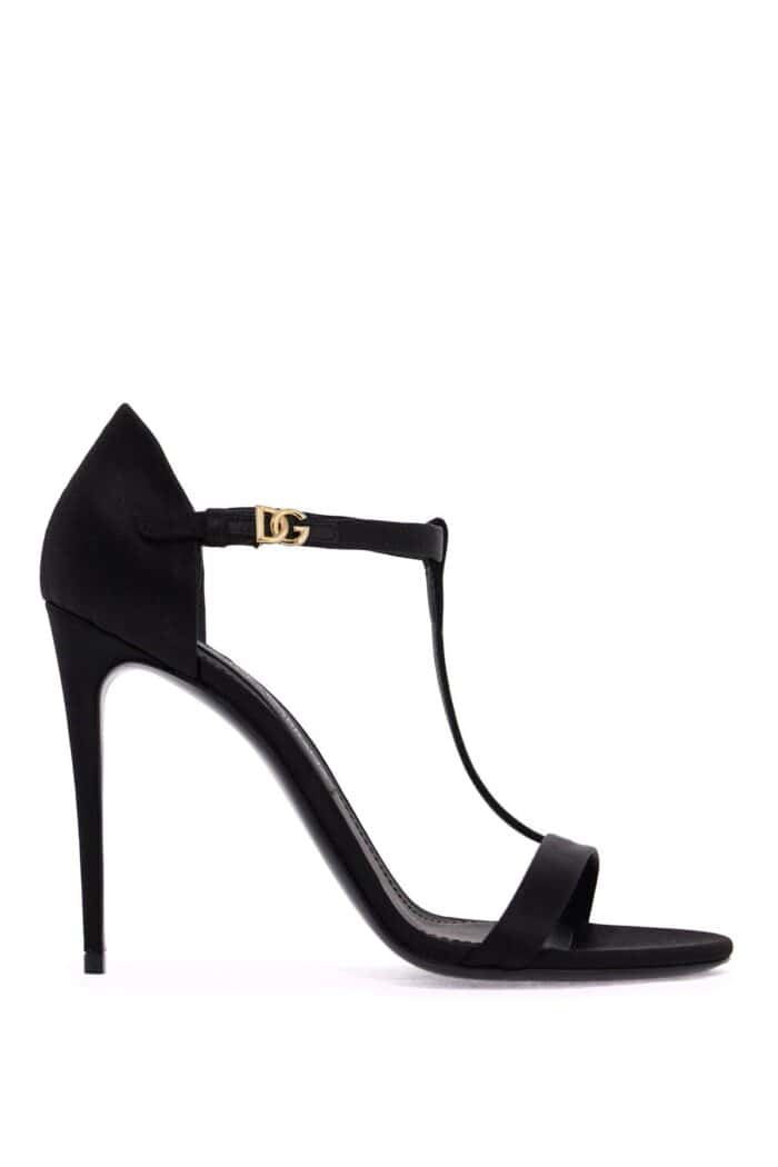 DOLCE & GABBANA Satin T-bar Sandals In