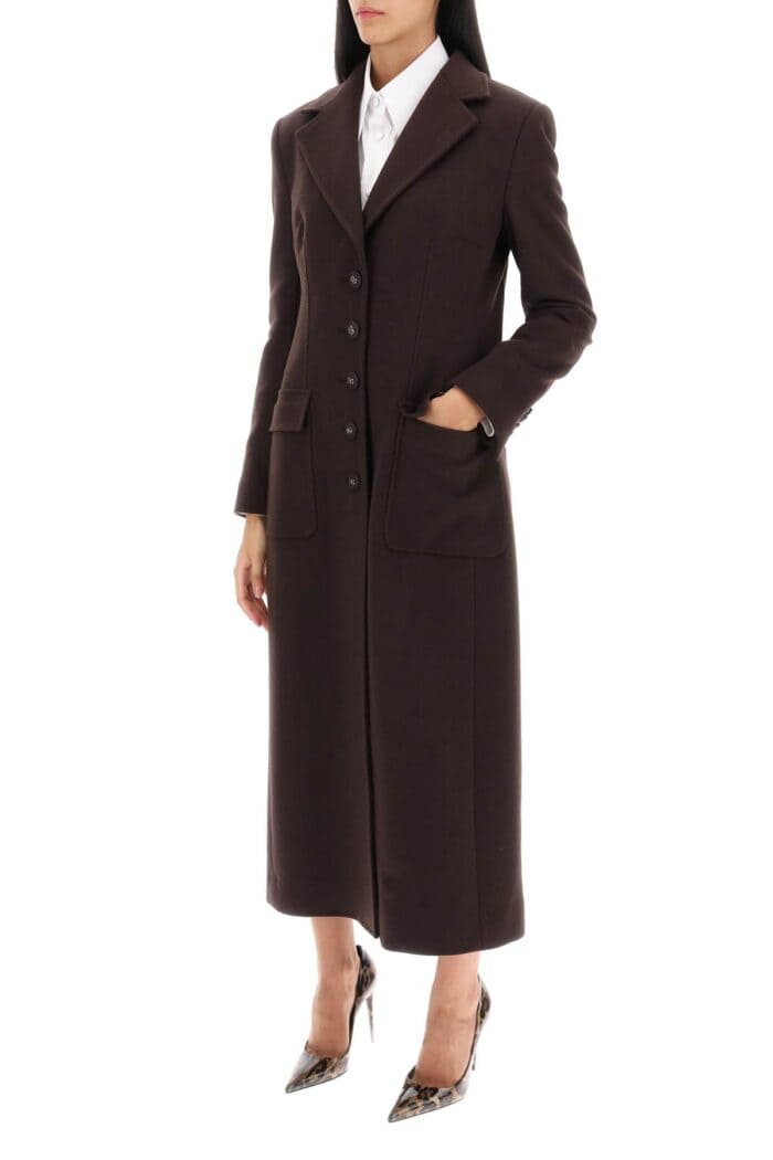 Dolce & Gabbana Shaped Coat In Wool And Cashmere