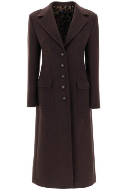 Dolce & Gabbana Shaped Coat In Wool And Cashmere