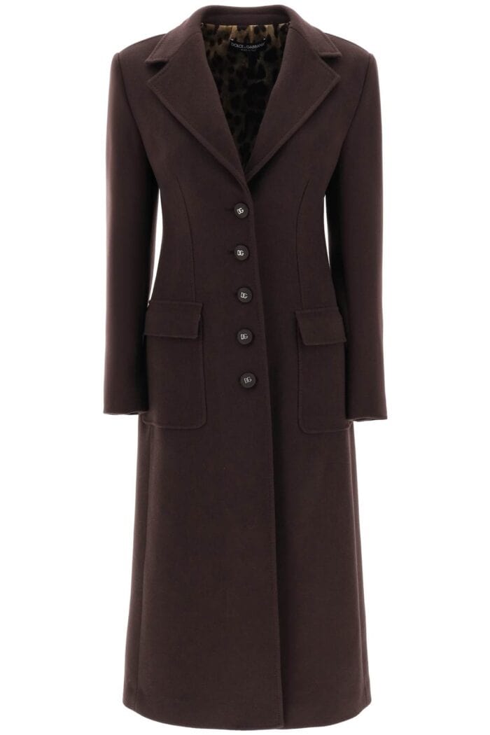 Dolce & Gabbana Shaped Coat In Wool And Cashmere