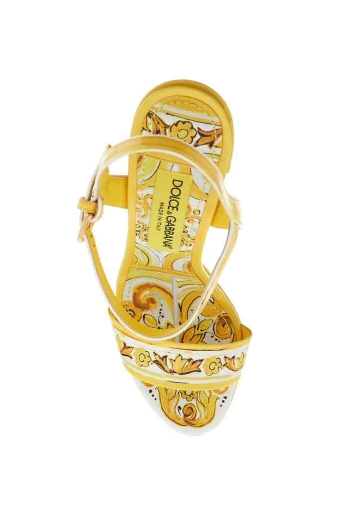 DOLCE & GABBANA "shiny Leather Platform Sandals With Mai