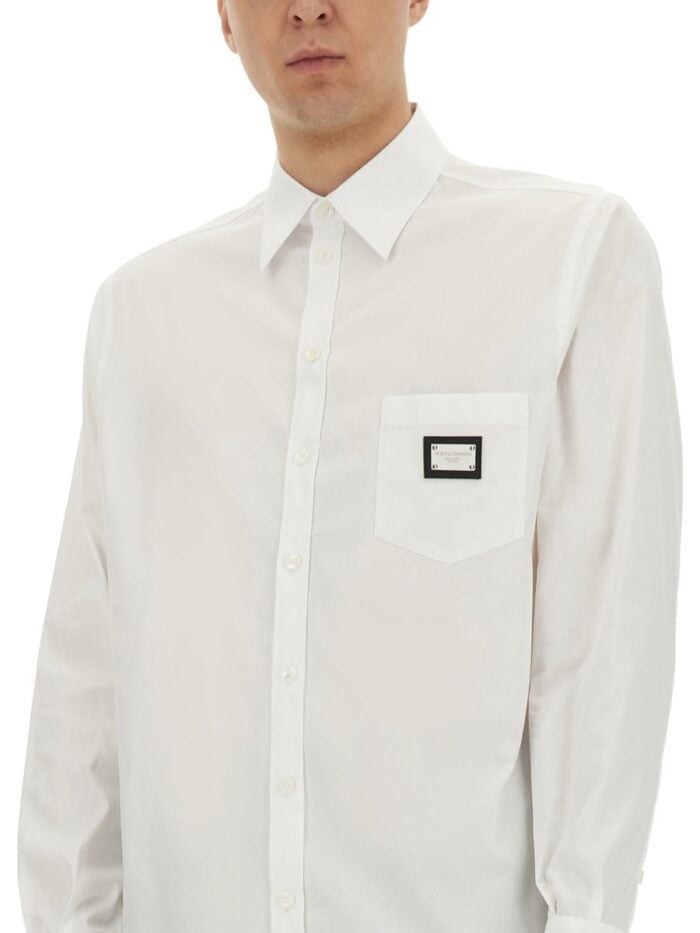 Dolce & Gabbana SHIRT WITH LOGO PLAQUE