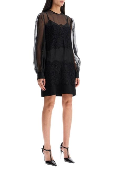 DOLCE & GABBANA Short Organza And Lace Dress