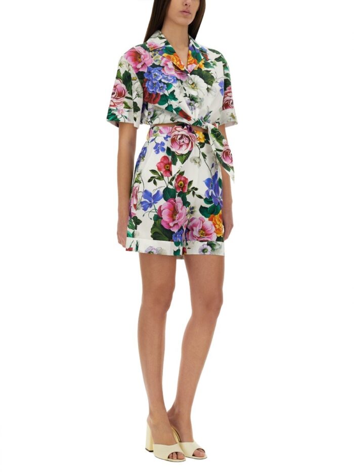 dolce & gabbana shorts with floral print Dolce & Gabbana SHORTS WITH FLORAL PRINT